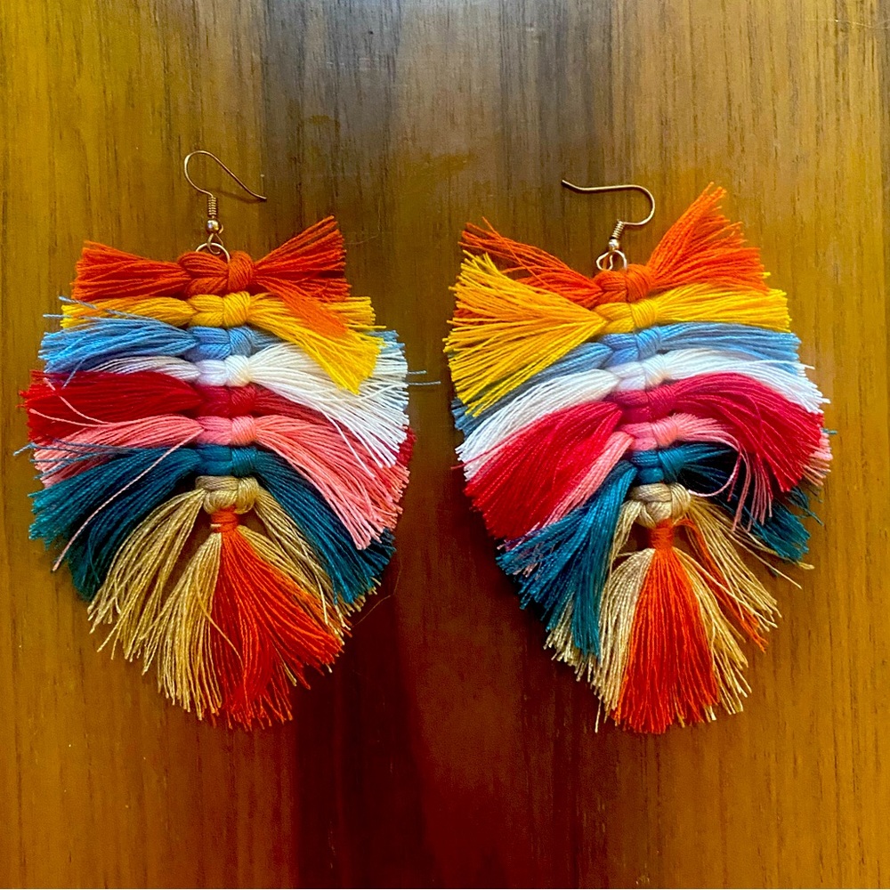 Multi-colored Tassel Dangly Earrings NWOT free with bundle of 2 other items